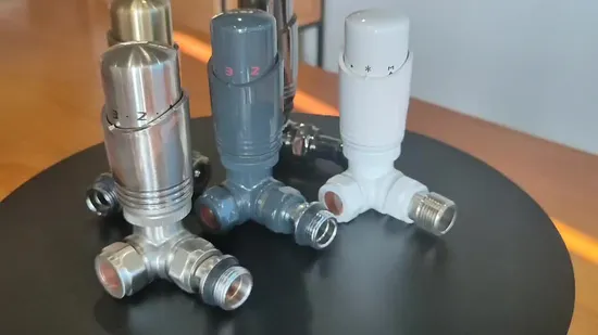 Poliertes und verchromtes thermostatisches Heizkörperventil-Trv-Set mit Rücklaufventil und trv-Kopfwinkeltyp